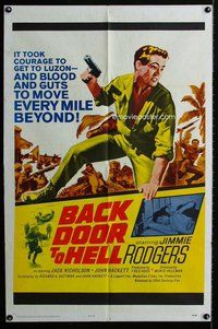 e057 BACK DOOR TO HELL one-sheet movie poster '64 Jack Nicholson, WWII!