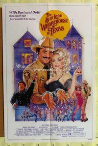e074 BEST LITTLE WHOREHOUSE IN TEXAS one-sheet movie poster '82 Burt & Dolly