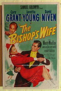 e084 BISHOP'S WIFE one-sheet movie poster '48 Cary Grant, Loretta Young