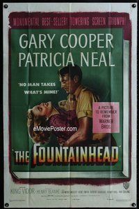 e001a FOUNTAINHEAD one-sheet movie poster '49 Cooper, Ayn Rand classic!