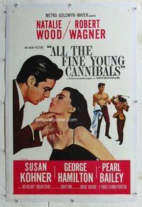 f297 ALL THE FINE YOUNG CANNIBALS linen one-sheet movie poster '60 Wood