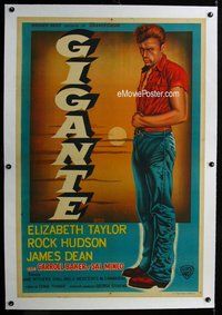 f016 GIANT linen Argentinean movie poster '56 cool James Dean!