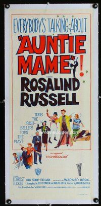f262 AUNTIE MAME linen Aust daybill movie poster '58 Rosalind Russell