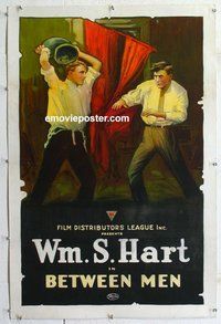 f313 BETWEEN MEN linen one-sheet movie poster '15 William Hart stone litho!