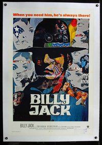 f318 BILLY JACK linen int'l one-sheet movie poster '71 Tom Laughlin, cool!