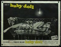 f248 BABY DOLL linen British quad movie poster '57 Carroll Baker