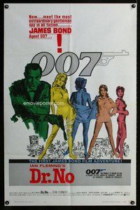 f008 DR. NO white smoke 1sh '62 Sean Connery is the most extraordinary gentleman spy James Bond 007