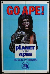 f009 GO APE one-sheet movie poster '74 special ultra rare CBS TV version!