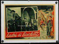 f197 BICYCLE THIEF linen Italian photobusta movie poster '48 De Sica