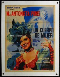f070 UN CUERPO DE MUJER linen Mexican poster movie poster '49 sexy!