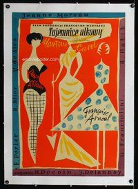 f223 BED linen Polish 23x33 movie poster '54 cool Huskowska fashion art!
