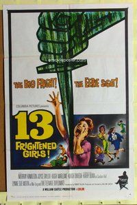 g004 13 FRIGHTENED GIRLS one-sheet movie poster '63 William Castle, horror!