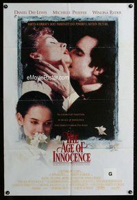g014 AGE OF INNOCENCE DS int'l one-sheet movie poster '93 Martin Scorsese