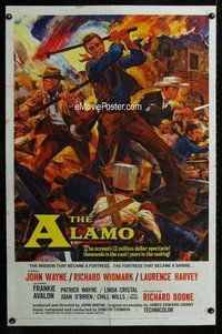 g015 ALAMO one-sheet movie poster '60 John Wayne, Reynold Brown art!