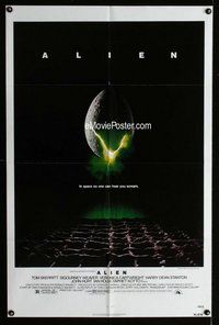 g017 ALIEN one-sheet movie poster '79 Ridley Scott sci-fi classic!