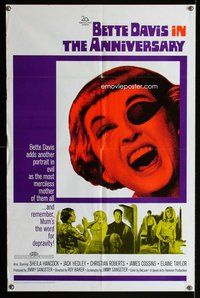 g024 ANNIVERSARY one-sheet movie poster '67 Bette Davis, horror comedy!