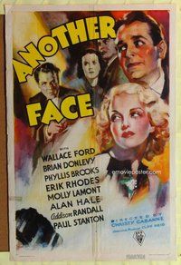 g025 ANOTHER FACE one-sheet movie poster '35 Wallace Ford, Brian Donlevy