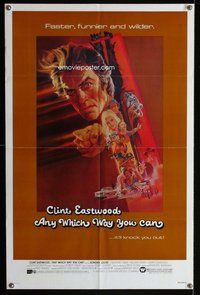 g026 ANY WHICH WAY YOU CAN one-sheet movie poster '80 Eastwood, Peak art!
