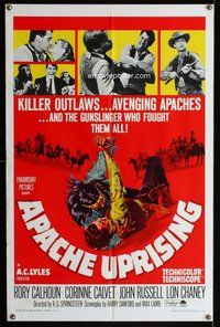 g028 APACHE UPRISING one-sheet movie poster '66 Calhoun, Native Americans!