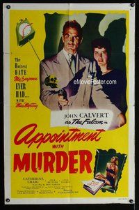 g033 APPOINTMENT WITH MURDER one-sheet movie poster '48 The Falcon!