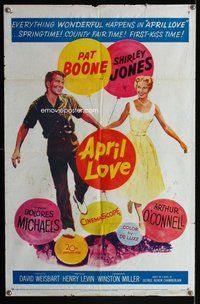 g034 APRIL LOVE one-sheet movie poster '57 Pat Boone, Shirley Jones