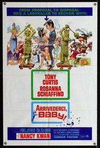 g039 ARRIVEDERCI BABY one-sheet movie poster '66 Curtis, Jack Davis art!