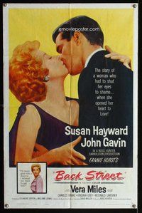 g052 BACK STREET one-sheet movie poster '61 Susan Hayward, John Gavin