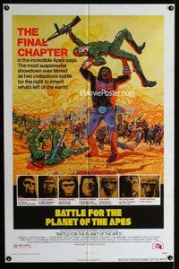 g060 BATTLE FOR THE PLANET OF THE APES one-sheet movie poster '73 sci-fi!