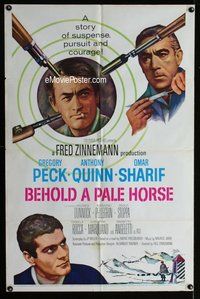 g065 BEHOLD A PALE HORSE one-sheet movie poster '64 Greg Peck, white style