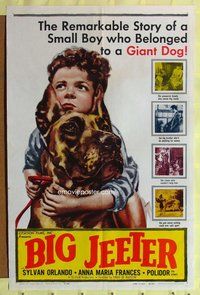 g075 BIG JEETER one-sheet movie poster '59 boy & his dog, Great Dane!