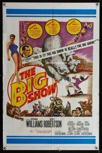 g081 BIG SHOW one-sheet movie poster '61 sexy Esther Williams, circus!