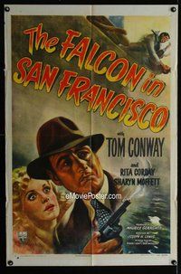 g201 FALCON IN SAN FRANCISCO style A one-sheet movie poster '45 Tom Conway