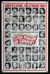 g440 MGM'S BIG PARADE OF COMEDY one-sheet movie poster '64 50 stars!