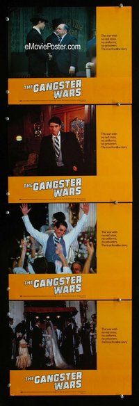 h687 GANGSTER WARS 4 English move lobby cards '81 Lucky Luciano, Bugsy