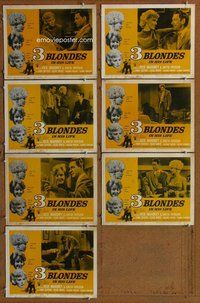 h405 THREE BLONDES IN HIS LIFE 7 move lobby cards R62 Jock Mahoney