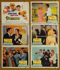 h431 3 ON A COUCH 6 move lobby cards '66 Jerry Lewis, Janet Leigh