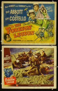 h827 ABBOTT & COSTELLO IN THE FOREIGN LEGION 2 move lobby cards '50