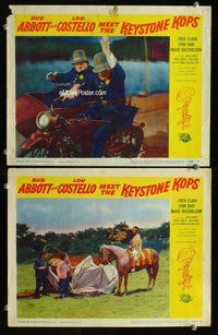 h828 ABBOTT & COSTELLO MEET THE KEYSTONE KOPS 2 move lobby cards '55