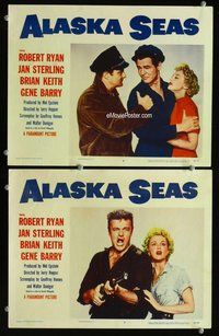 h831 ALASKA SEAS 2 move lobby cards '54 Robert Ryan, Jan Sterling