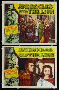 h832 ANDROCLES & THE LION 2 move lobby cards '52 Jean Simmons