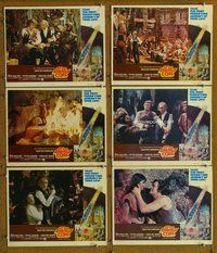 h438 AT THE EARTH'S CORE 6 int'l move lobby cards '76 Peter Cushing