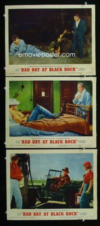h759 BAD DAY AT BLACK ROCK 3 move lobby cards R62 Spencer Tracy