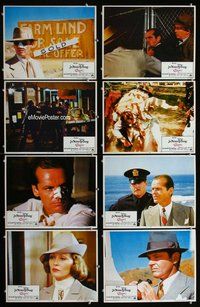 h098 CHINATOWN 8 move lobby cards '74 Jack Nicholson, Roman Polanski