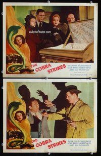 h851 COBRA STRIKES 2 move lobby cards '48 Charles Reisner, film noir!