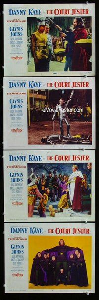 h670 COURT JESTER 4 move lobby cards '55 Danny Kaye, classic!