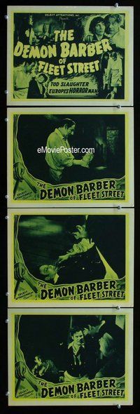 h675 DEMON BARBER OF FLEET STREET 4 movie lobby cards '39 Tod Slaughter