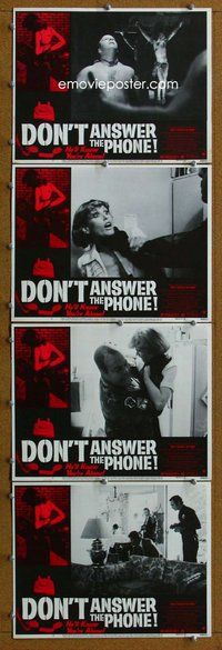 h677 DON'T ANSWER THE PHONE 4 move lobby cards '80 wild horror!