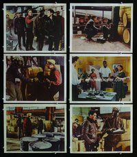 h459 EDGE OF THE CITY 6 int'l move lobby cards R60s Cassavetes, Poitier