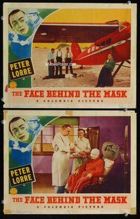 h863 FACE BEHIND THE MASK 2 move lobby cards '41 2 cool Lorre images!