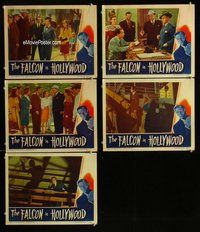 h574 FALCON IN HOLLYWOOD 5 move lobby cards '44 Tom Conway, Hale